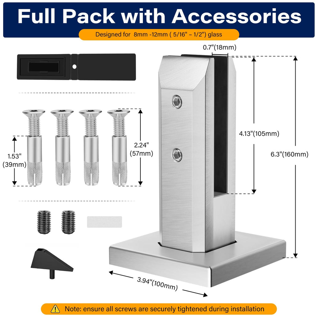 304 Stainless Steel Heavy-Duty Glass Railing Spigots