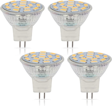 LED MR11 3W Flood Light Bulb, GU4 Bi-Pin Base, 4000K