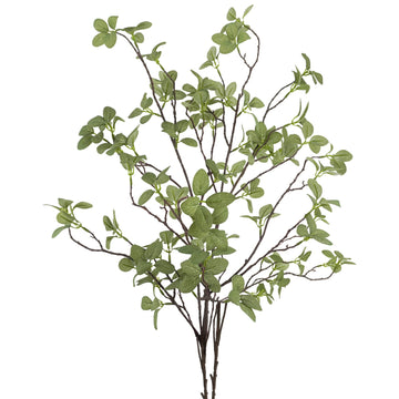 2 pcs Artificial Greenery Stems, 41.3'' Tall Fake Plants Branches Faux Greenery Ficus Twig Leaf Garden Shop Office