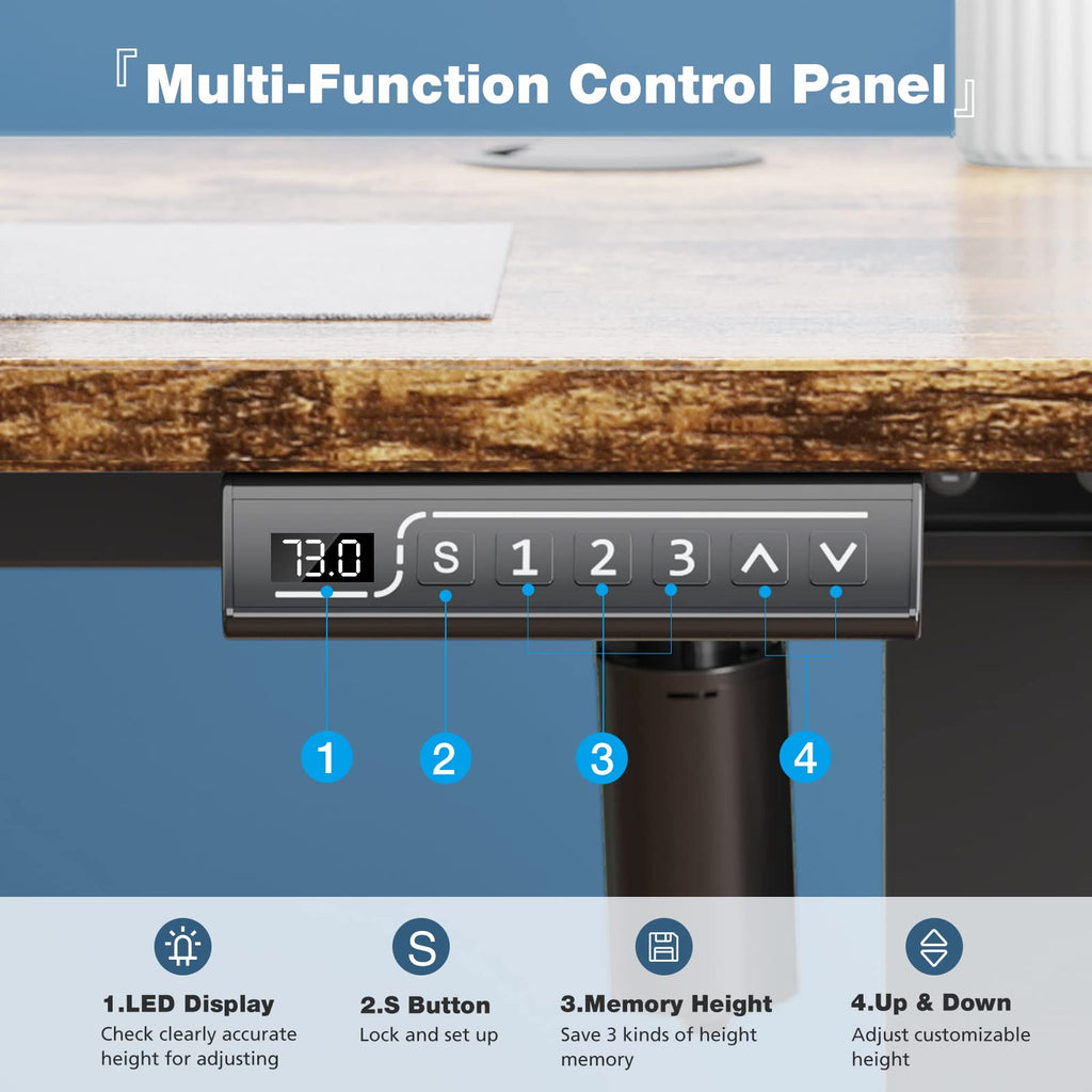 40 Inch Electric Standing Desk, Adjustable Height, Memory Desk