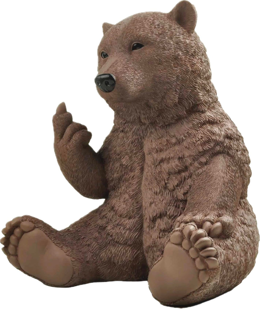 12" Hilarious Papa Bear Middle Finger Statue - Outdoor Decor