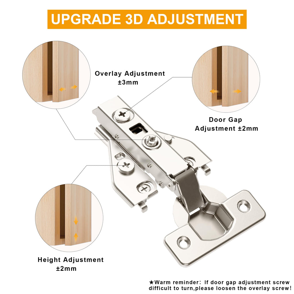 40-Pack Professional Grade Soft Close Face Frame Cabinet Hinges