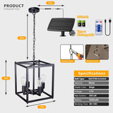 Solar Chandelier Outdoor, 14" Farmhouse Waterproof Dimmable  - Image 6