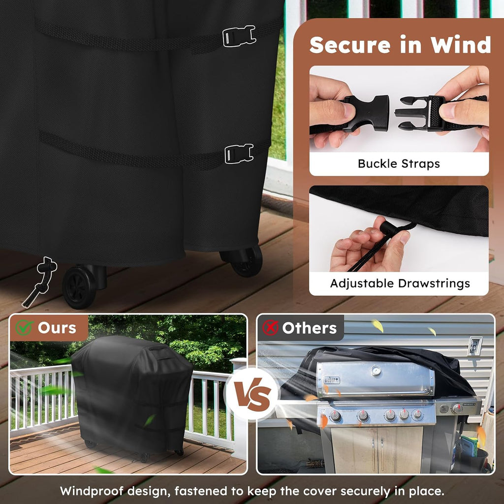 Grill Cover for Weber Spirit 200/300 Series, 52 Inch 600D Heavy Duty Waterproof BBQ Cover, Rip-Proof Fade Resistant