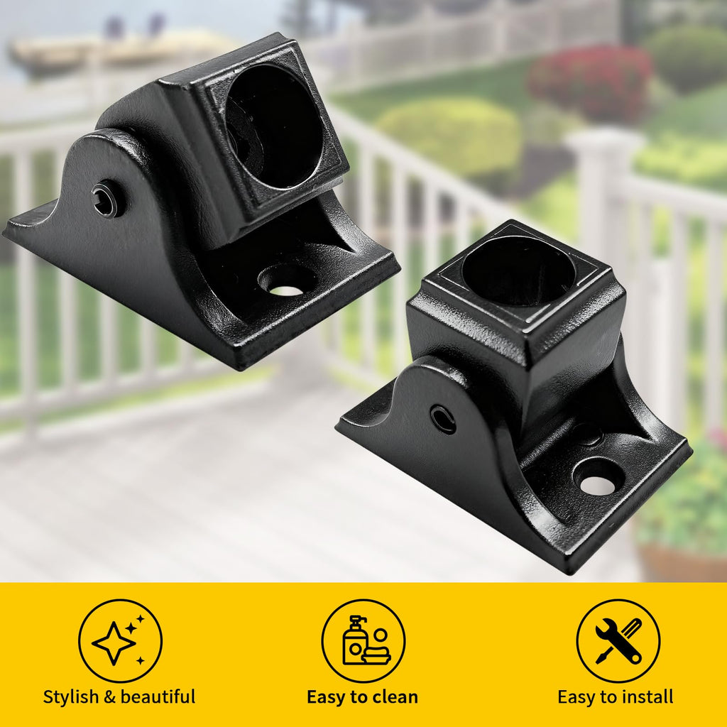 Iron Balusters Swivel Shoes, 0°-180° Rotation Aluminum Alloy Staircases Shoes for 5/8 Inch Round Interior