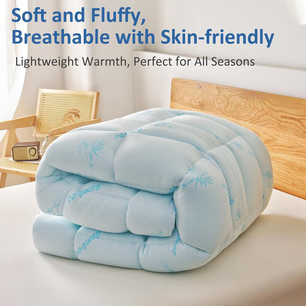 Mattress Topper Queen Size - Cooling Extra Thick Breathable Viscose Made from Bamboo Mattress pad - Soft Quilted