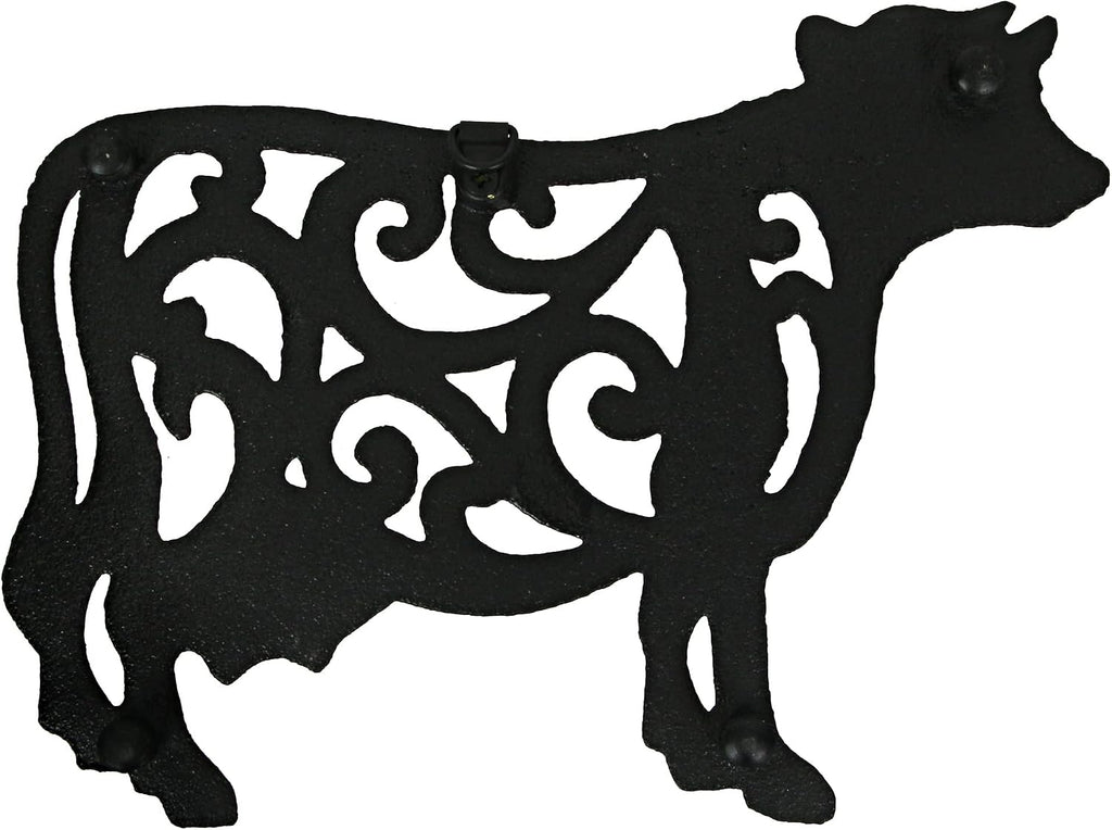Farm Animal Kitchen Trivets, Black 9 Inch Cast Iron - Set of 3