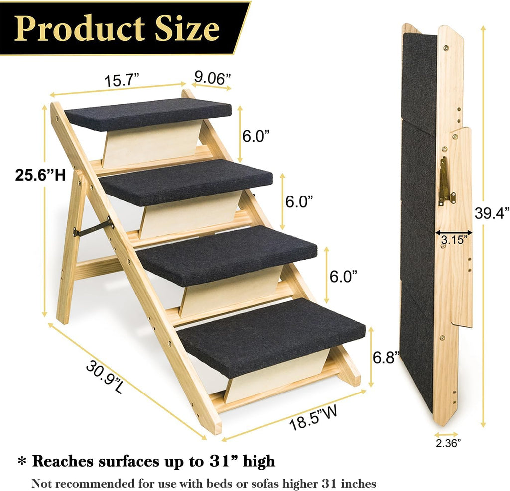 2-in-1 Dog Stairs/Ramp with 4 Steps