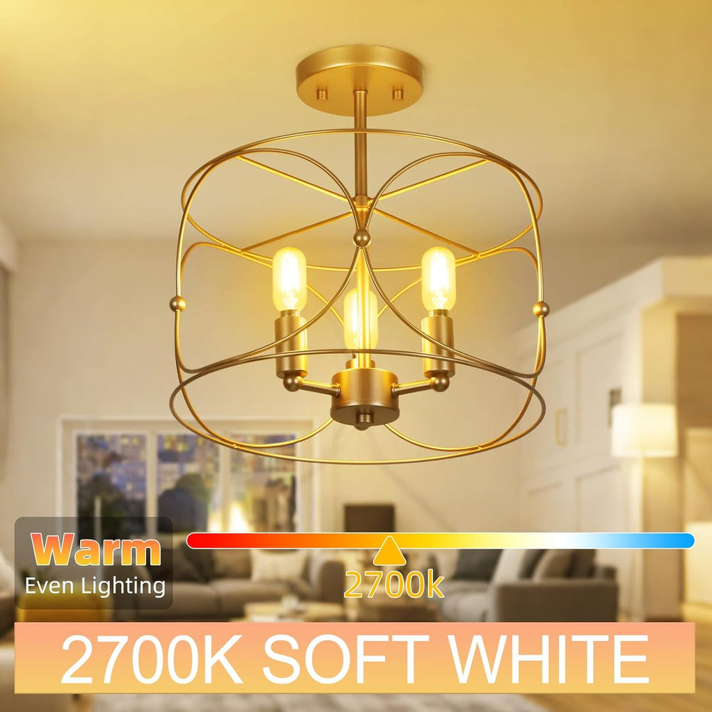E12 Candelabra LED Bulb T6 T25, 2700K Warm White, Dimmable 40W Equivalent