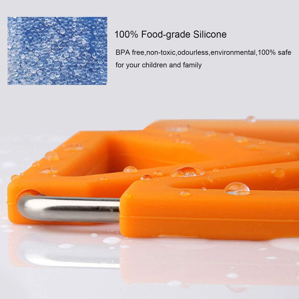 Silicone Trivet Mat Expandable Hot Pot Holder with Stainless Steel Frame Kitchen Heat Resistant Insulated - Set of 5