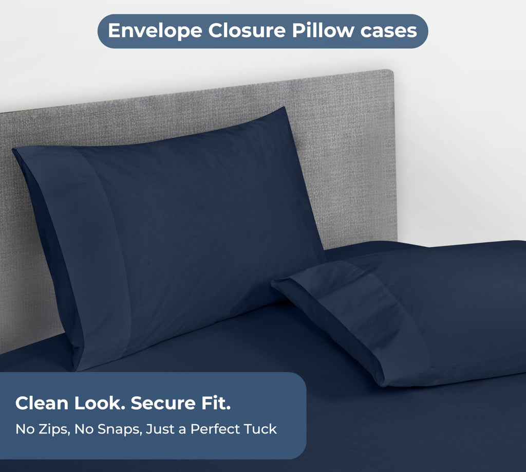 Fitted Sheet with Pillowcases - King Fitted Sheets with 2 Pillowcases - 300 Thread Count 100% Organic Cotton - Fits