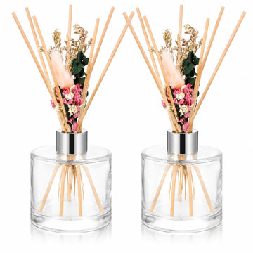 2 Sets Empty Reed Diffuser Bottles with Sticks, 5oz, White Color