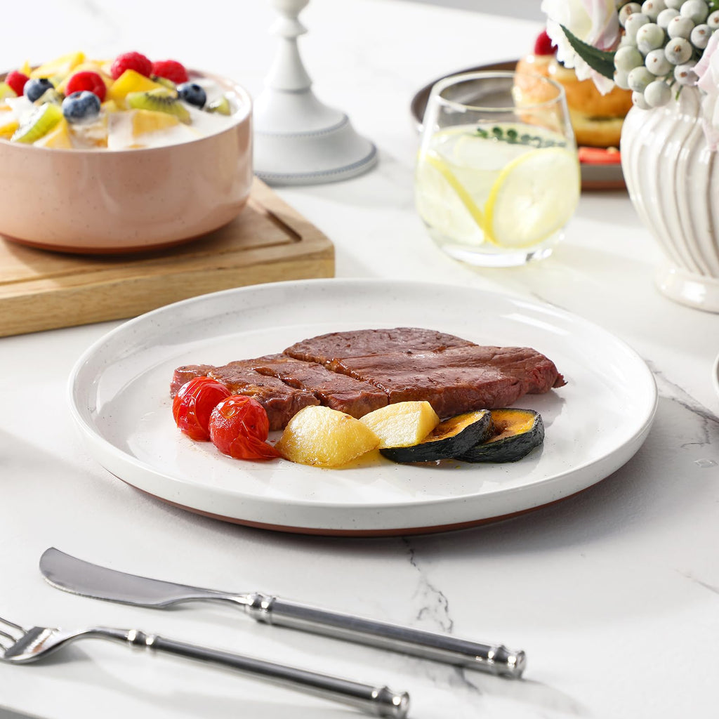 Plates and Bowls Sets, 12 Pieces Modern Stoneware Dinnerware Set for 4 Kitchen Dinner Set Ceramic Dishware Dishes Set