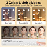 32" x24” Hollywood Vanity Mirror with Lights - Makeup Mirror with 17 Dimmable LED Bulbs, 10X Magnification, Touch