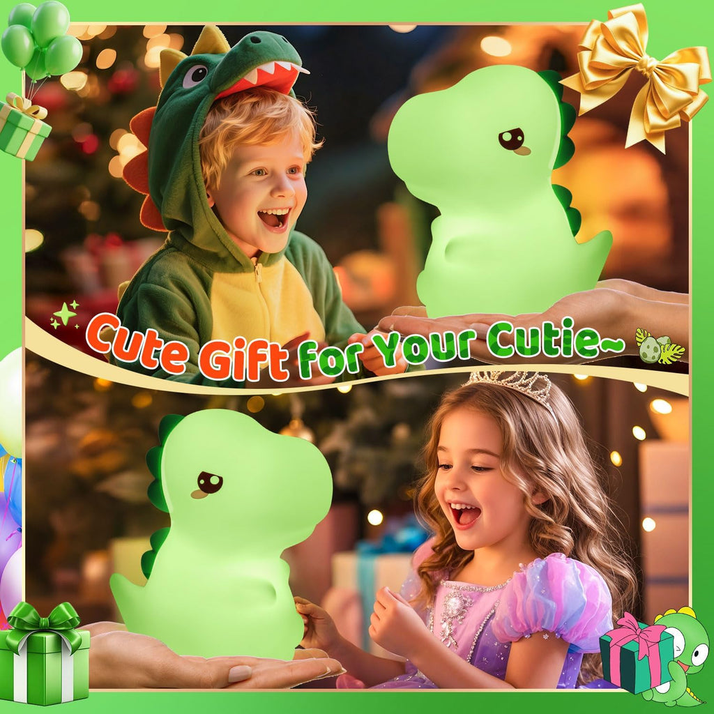 Dinosaur Toys for Kids 3-5, Remote 16 Colors Silicone Night Light for Kids