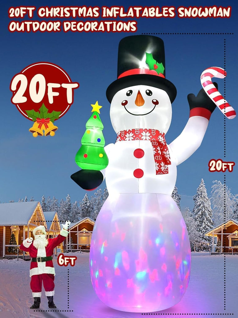 20 FT Christmas Inflatables Snowman Christmas Outdoor Decorations