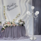 Silver Candelabra,49'' Tall Candelabra Floor Candle Holders,5 Arm Candelabra Candle Holder Centerpiece Decorations