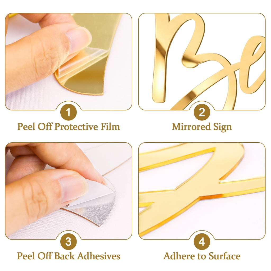 Acrylic We Can Bearly Wait Sign for Backdrop, Gold