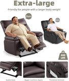GarveeHome Oversized Recliner Chairs, Classic Manual Leather Recliner