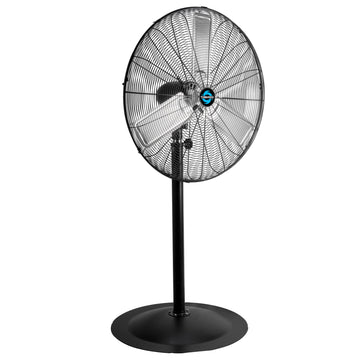 30 Inch High Velocity Pedestal Fan, 8850 CFM, Oscillating, 3 Aluminum Blades, UL Listed for Commercial and Industrial