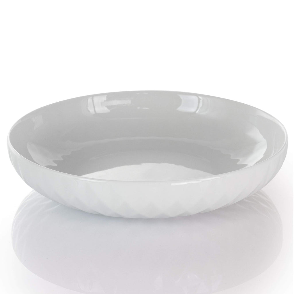 White Porcelain Dish Dinnerware Set, 18 Piece ( Glossy)