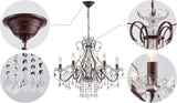 6 Light Crystal Chandelier Light Fixture Modern Chandelier Crystal Lighting, Crystal Pendant Raindrop Chandelier for Dining Room,Bedroom,Living Room,H23 x D24, 6-Light A100-B09HBS96GS