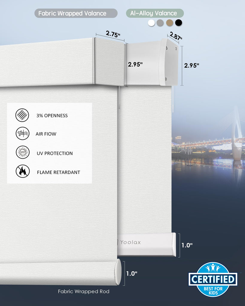 Smart Solar Shades, Flame Retardant Motorized Blinds with Remote