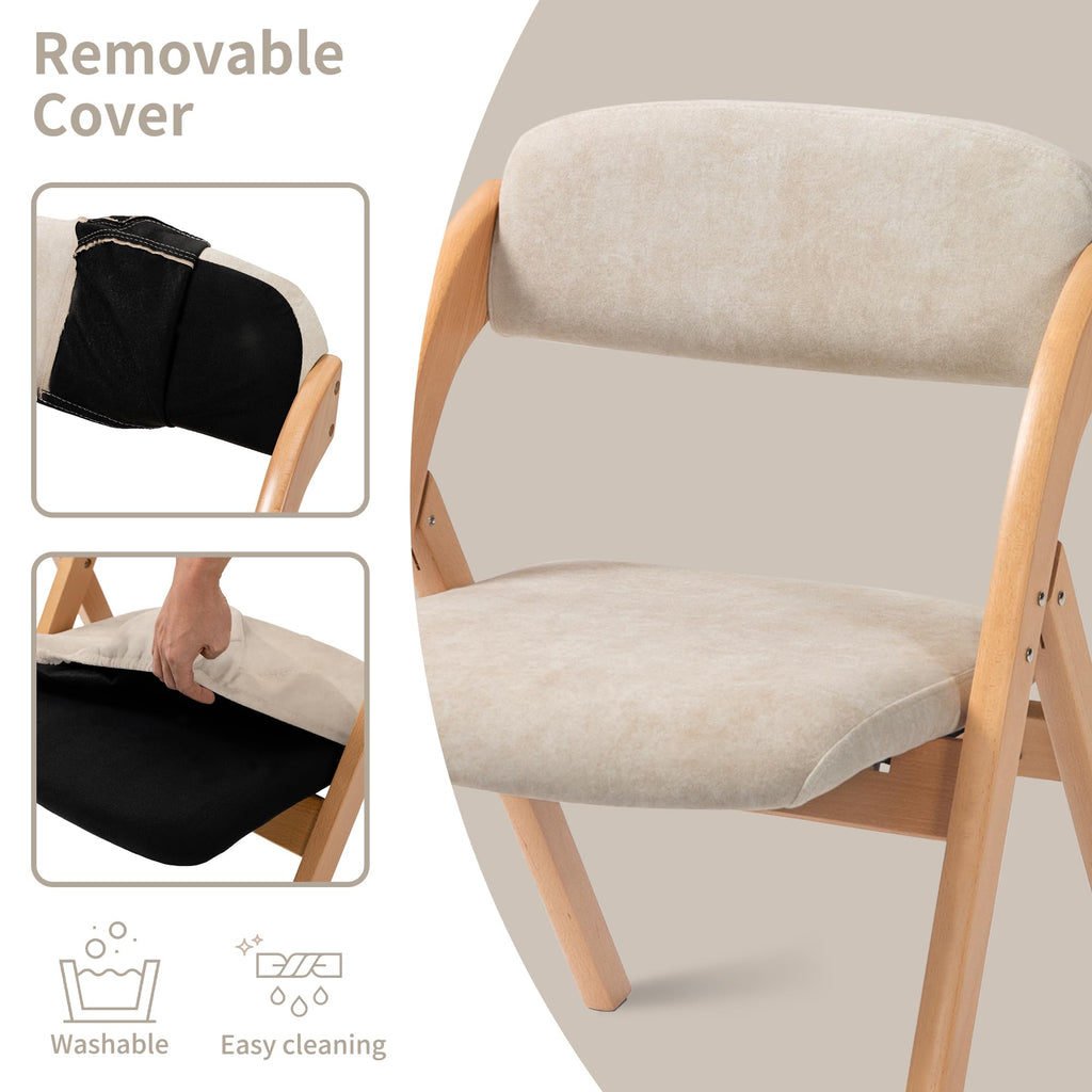 Folding Chairs with Cushion Padded Foldable Chiars 4 Pack