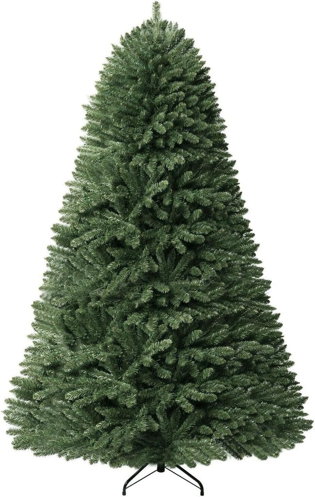 Prague 7.5ft Prelit Artificial Christmas Tree with Foot Pedal, 1717 Branch Tips, 550 Warm Lights and Metal Stand, 56"