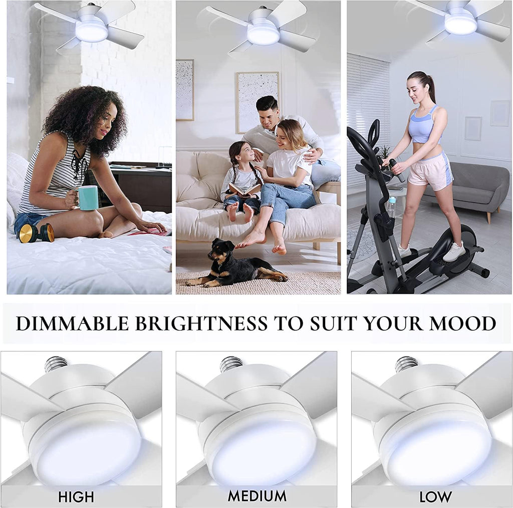 Socket Breeze Light 5-Speed Deluxe LED Ceiling Fans with Lights and Remote Control For Bedroom, Kitchen, Living Room,1000 Lumens / 5000 Kelvins A101-B0CQMXBDQS