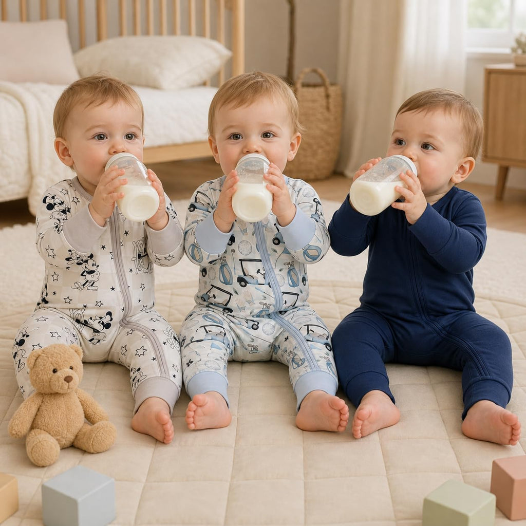 Bamboo Rayon Baby Pajamas, Zip Rompers for Boys and Girls