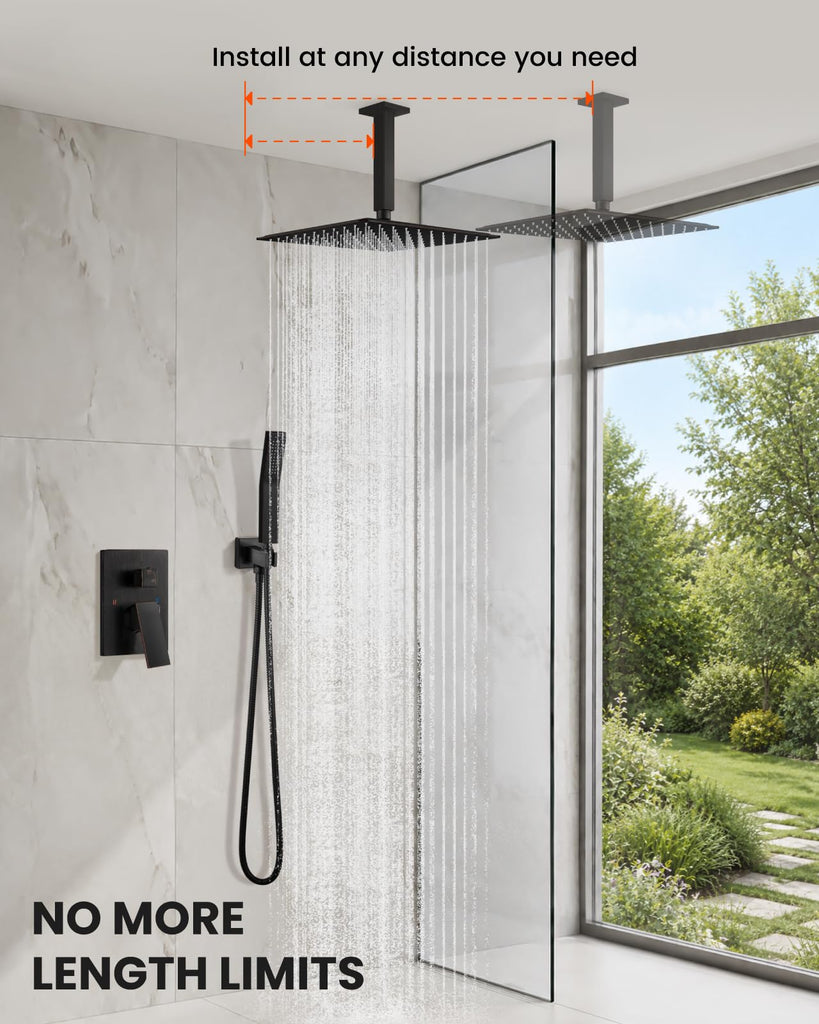 Ceiling Shower System with Handheld Oil Rubbed Bronze, 10 inch Head