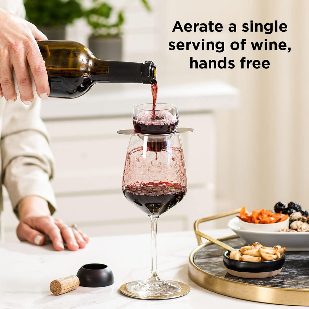 Wine, Wine Aerator with Sediment Strainer and Stand, Hand-Free Wine Decanter for Red Wine Lovers, 3.35 x 3.35 x 5.6