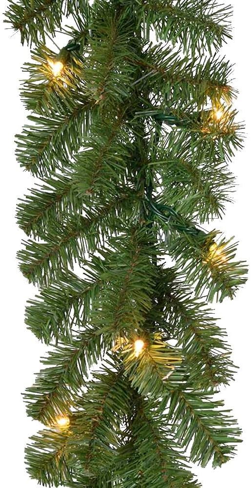 Holiday 18 ft. (2 - 9 ft. Pieces) Pre-Lit Kingston Indoor/Outdoor Garland Decoration with 70 Sparkling Warm Clear