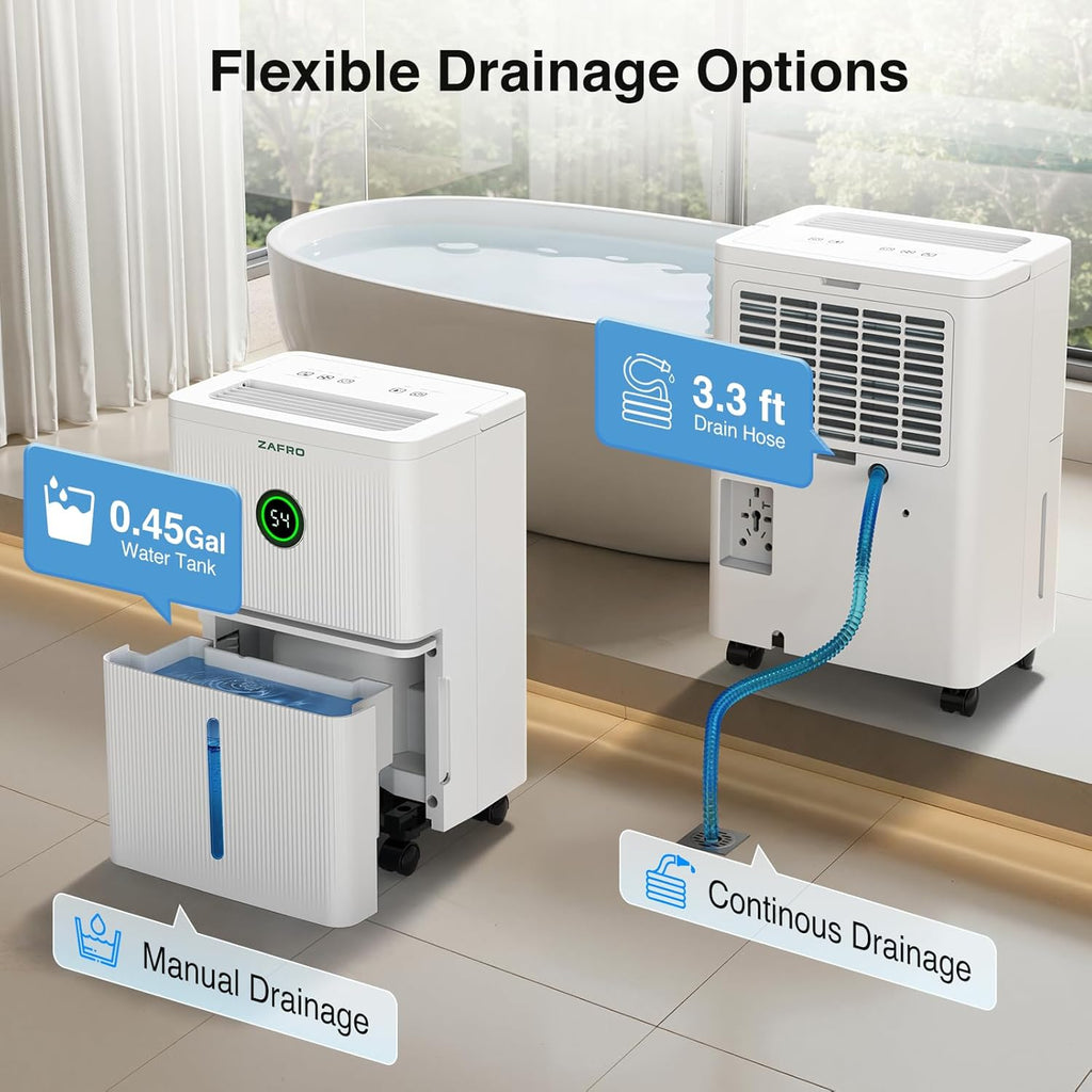 1600 Sq.Ft Dehumidifiers for Home and Basement with Drain Hose, Ultra Quiet 41dB