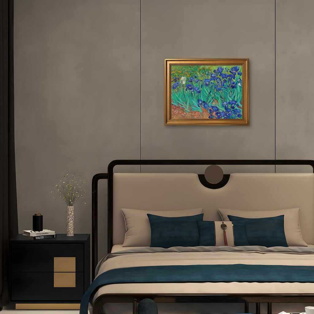 Gold Framed Irises by Vincent Van Gogh Poster 1890 Dutch Flower Landsacpe Wall Art Vintage Oil Paintings Reproduction