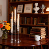 5Pcs Acrylic Candelabra 5 Arms Clear Candle Holder, Elegant Candlestick Holders for Table Centerpieces, Dining Room