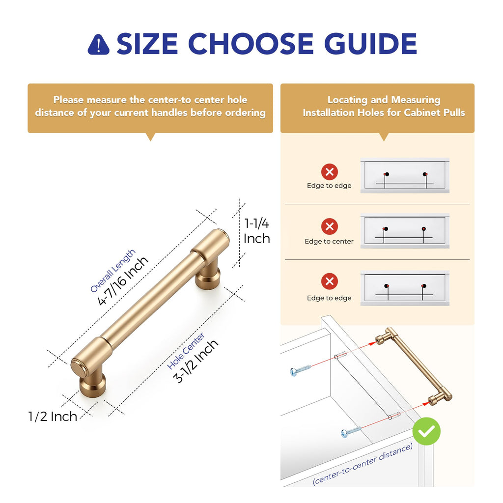 Champagne Bronze Kitchen Pulls Cabinet Handles 3-1/2 Inch 20 Pack