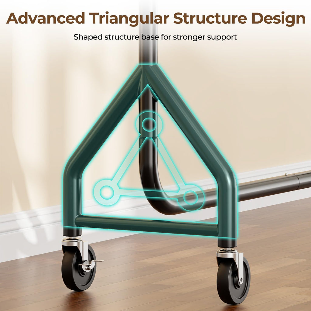 Clothes Clothing Rack, Rolling Heavy Duty Clothes Rack Load 420 LBS With Wheels, Clothes Rack for Hanging Clothes