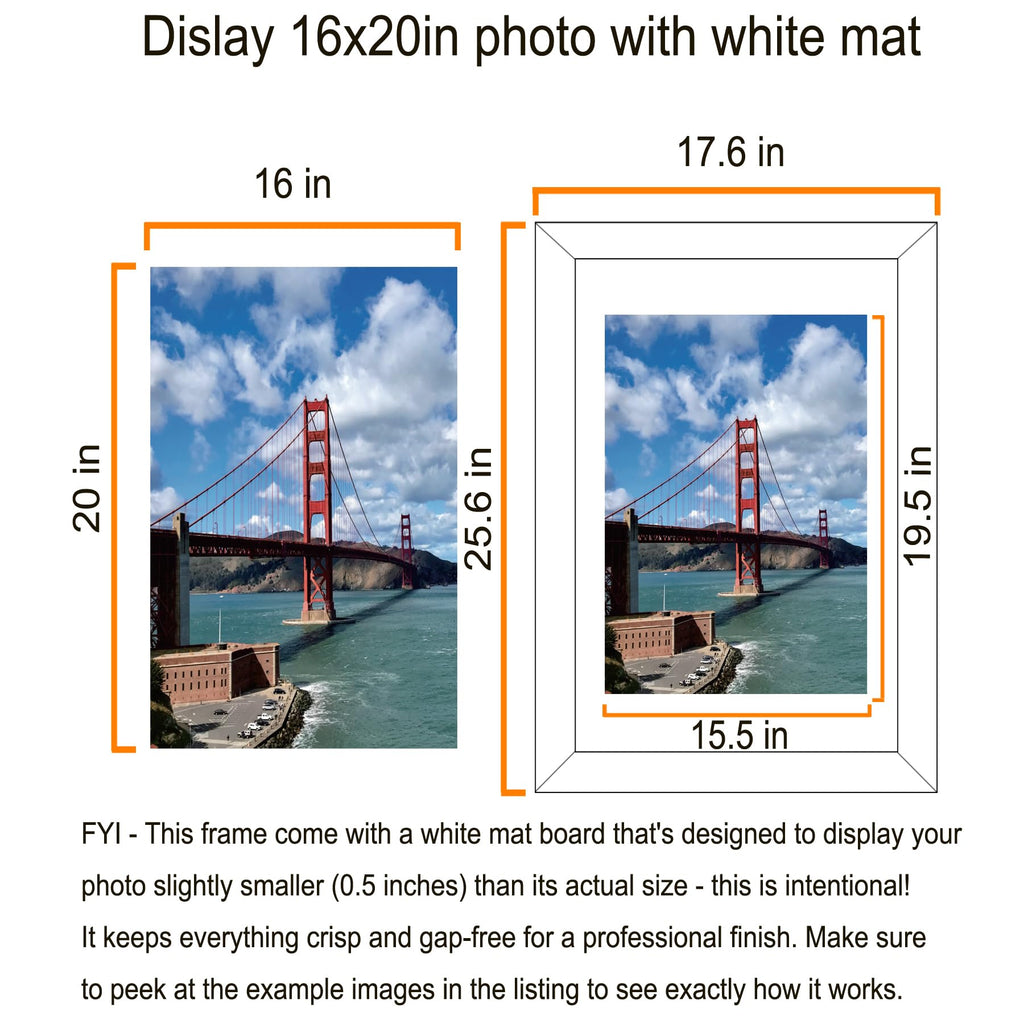 18x24 Frame in Distressed White, Gallery Frame for Wall Mounting, 2 Pack