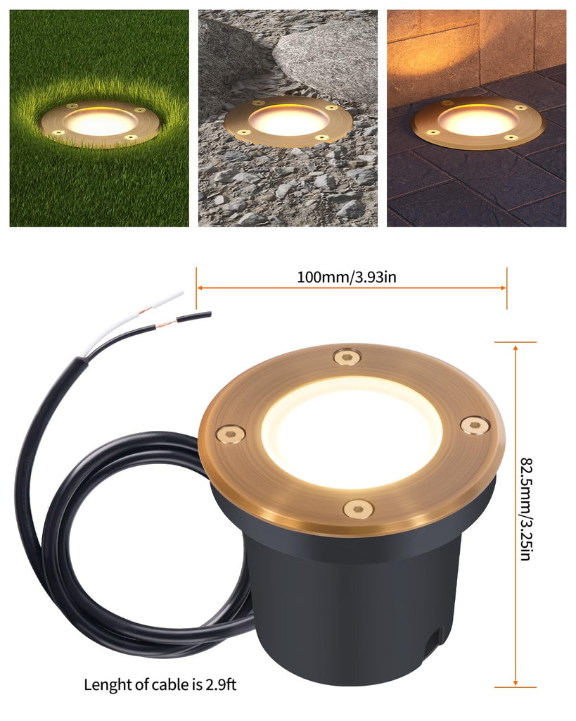 Landscape Well Lights 12V Low Voltage In-Ground Light 4W 1-Pack