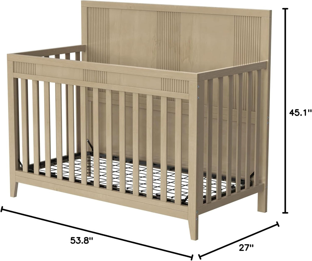 Safe Crib, Pine Solid Wood, Non Toxic Finish, Hazel Wood