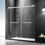 Milano Double Sliding Shower Door, 56-60" W x 74" H Framed Shower Door 5/16"(8mm) Clear SGCC Tempered Glass