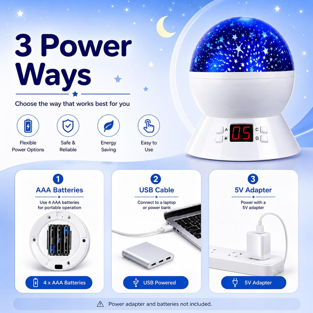 Star Projector Night Light for Kids | Star Light Projector with Timer
