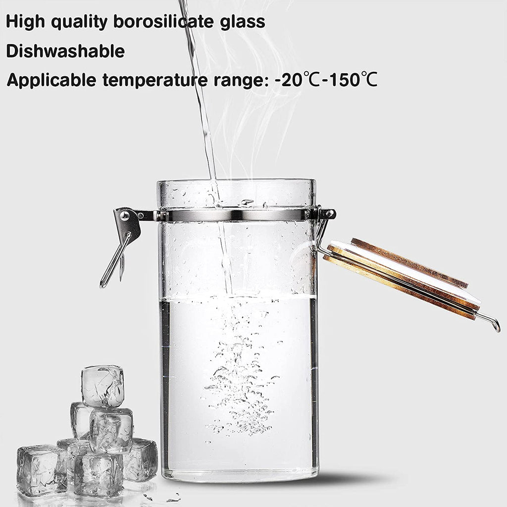 Coffee Canister with Spoon, 2pc 45oz Glass Airtight Coffee Holder