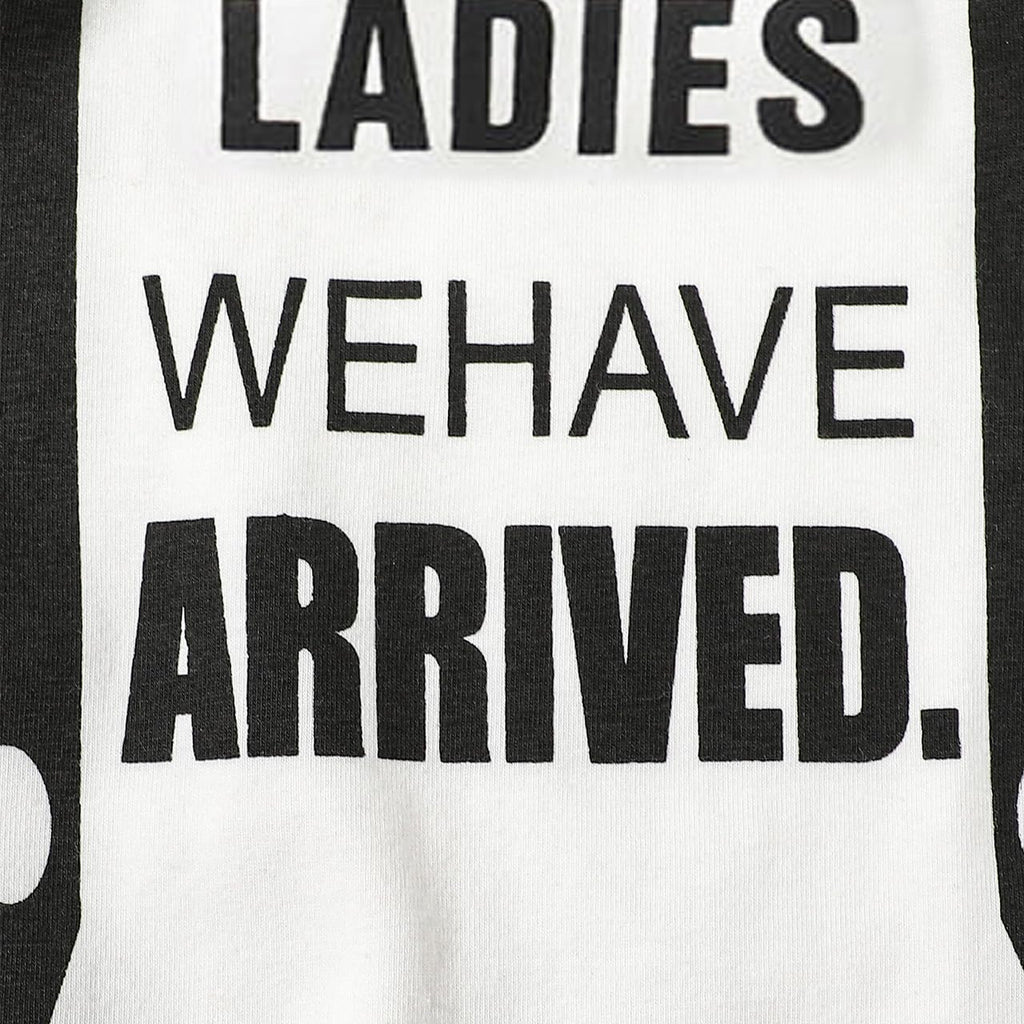 Baby Boy Matching Outfit Newborn Boy Twins Bodysuit Ladies We Have Arrived Romper (White-Long, )