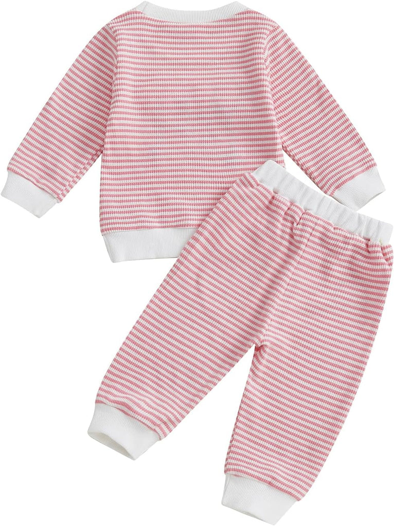 Toddler Girl Fall Outfit Flower Long Sleeve Pullover Pants Set