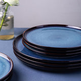 Ceramic Dinnerware Sets for 4,Porcelain Plates and Bowls Sets,Handmade Reactive Glaze Dishes Set,Chip Resistant and