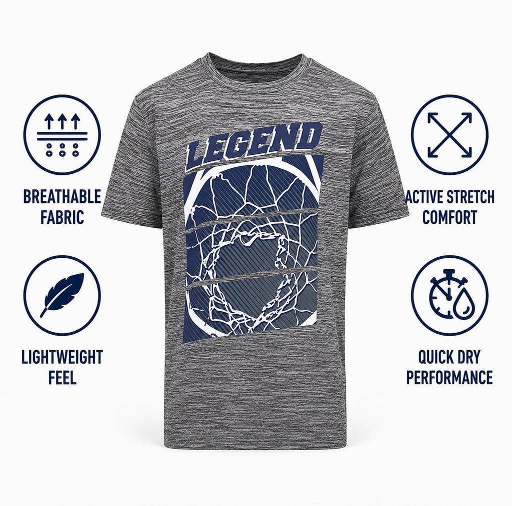 Boys 4 Pack T-Shirt- Athletic Basketball Graphic Short Sleeve