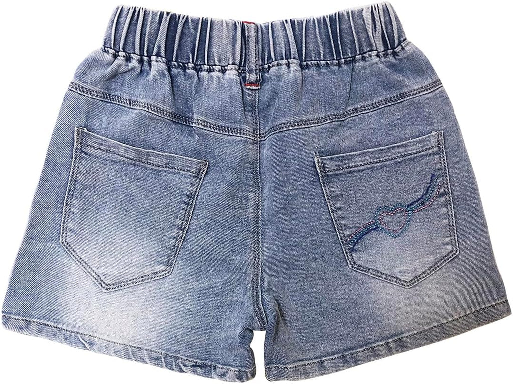 Little&Big Girls Denim Summer Shorts Teens Elastic Short Jeans